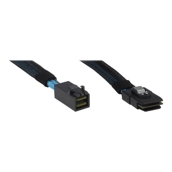 Inter-Tech SAS intern kabel - SAS 6Gbit/s - SAS Mini 4x hårddisk (SFF-8643) (M) - 75 cm - Svart, Blå