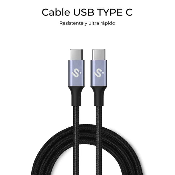 USB-C til USB-C Kabel Subblim PLUS Svart 1 m