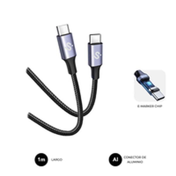 USB-C til USB-C Kabel Subblim PLUS Svart 1 m