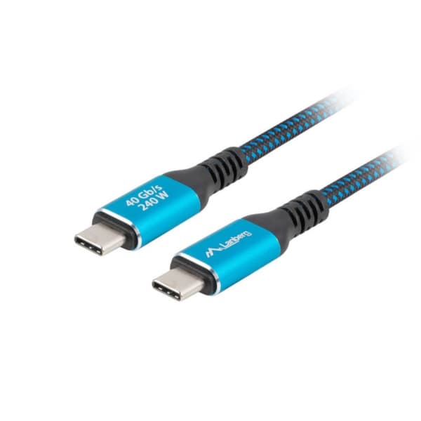 USB-C-kabel Lanberg CA-CMCM-45CU-0020-BK Blå Sort 2 m