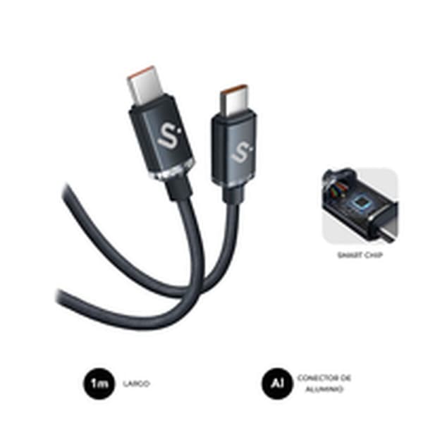 USB-C till USB-C Kabel Subblim SUBCAB-C06001 1 m Svart