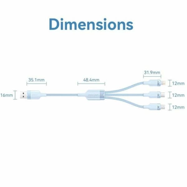 Kabel USB till Lightning Vention CTPBG