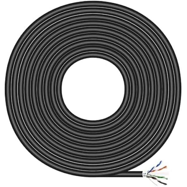 Vattentät utomhus nätverkskabel RJ45 Kat.6 FTP Rigido AWG24 Svart 100 m - AISENS - A135-0673