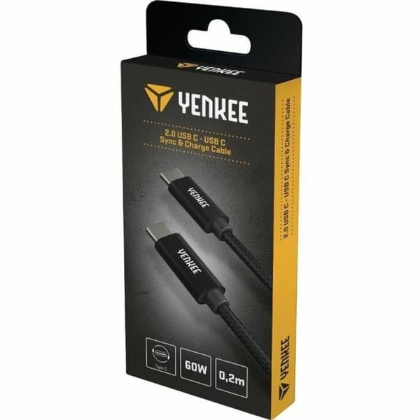 USB-C-kabel Yenkee YCU C02 BK Sort 0,2 m