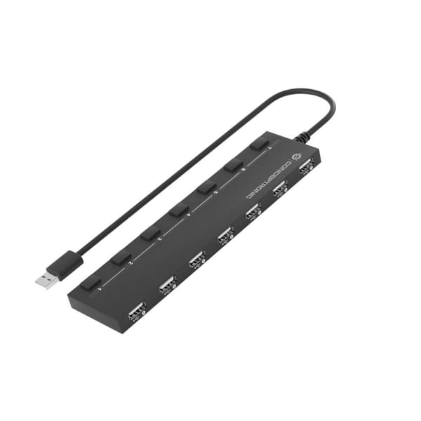 USB Hub Conceptronic 110516507101 Sort 90 cm 7 i 1 (1 enheder)