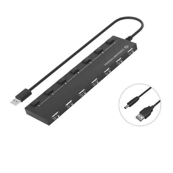 USB Hub Conceptronic 110516507101 Sort 90 cm 7 i 1 (1 enheder)