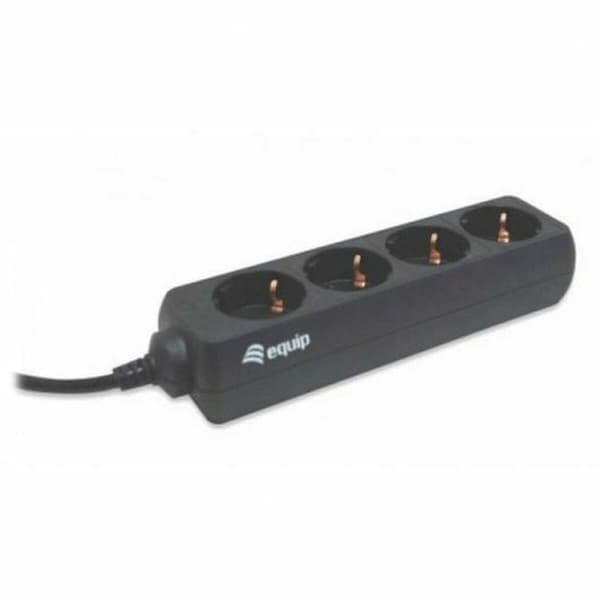 4-stiks bundkort uden tænd/sluk-knap Equip 333281 Sort 1,1 m