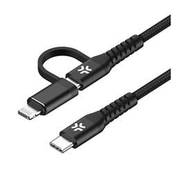 USB-C-kabel Celly USBC2IN1BK Sort 1 m 2 m