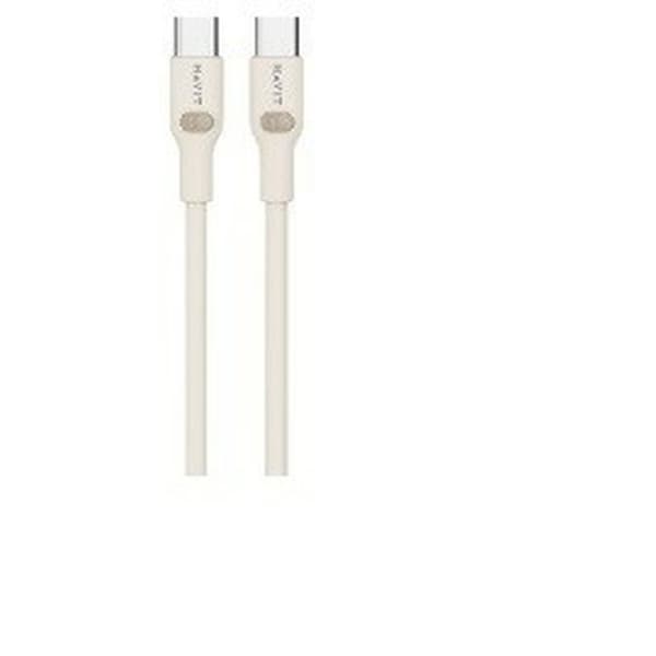USB-C till USB-C Kabel Havit CB6284 2.0m Beige 2 m