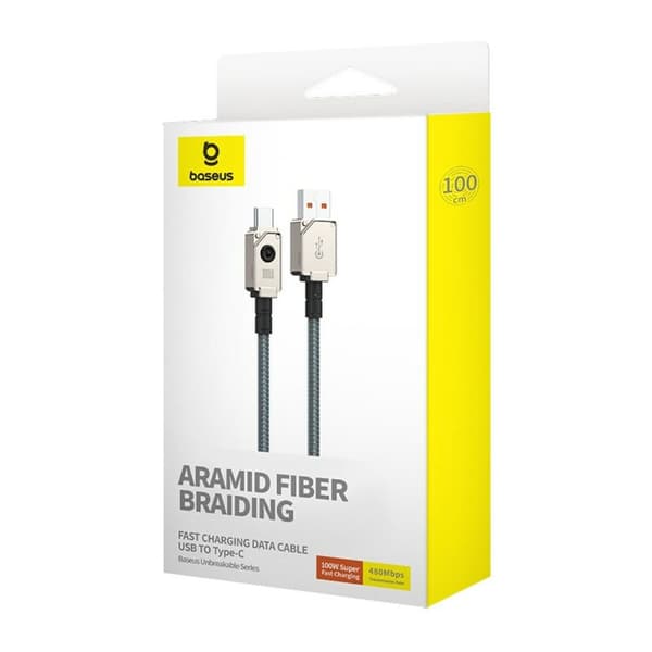 USB A till USB-C Kabel Baseus P10355801221-00 Svart 1 m