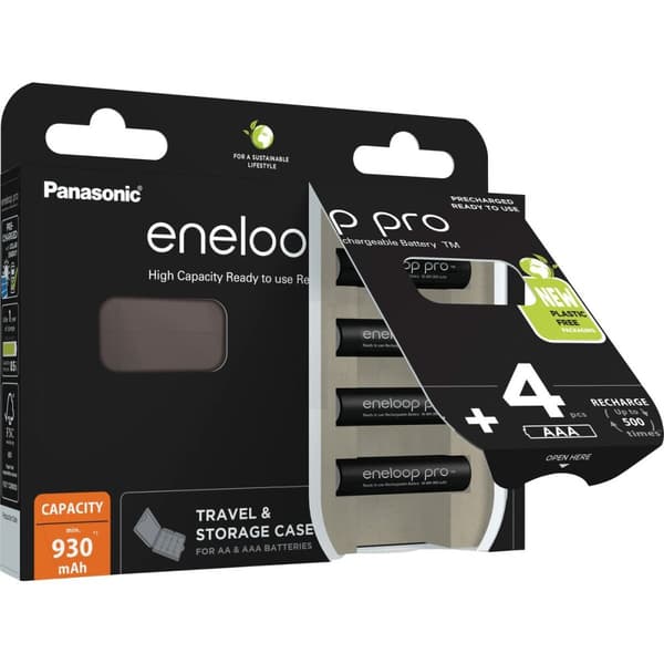 Genopladelige batterier Panasonic BK-4HCDE/4CP+CASE