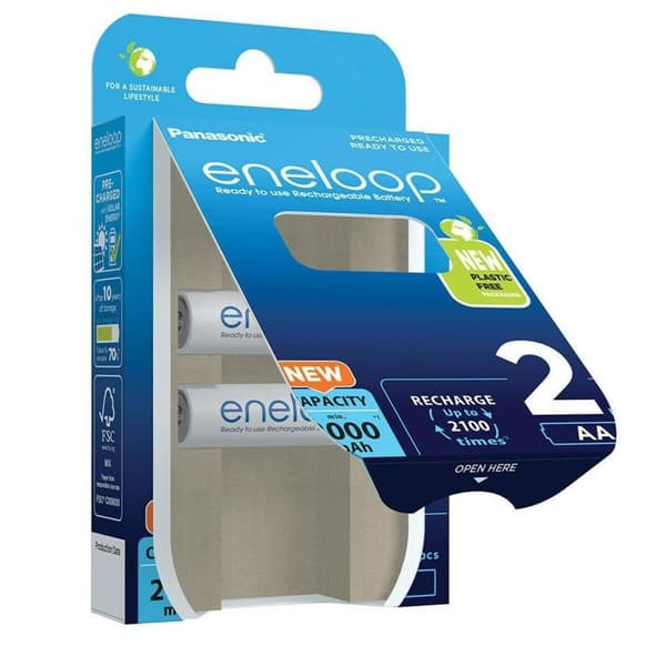 Genopladelige batterier Panasonic BK-3MCDE/2CP