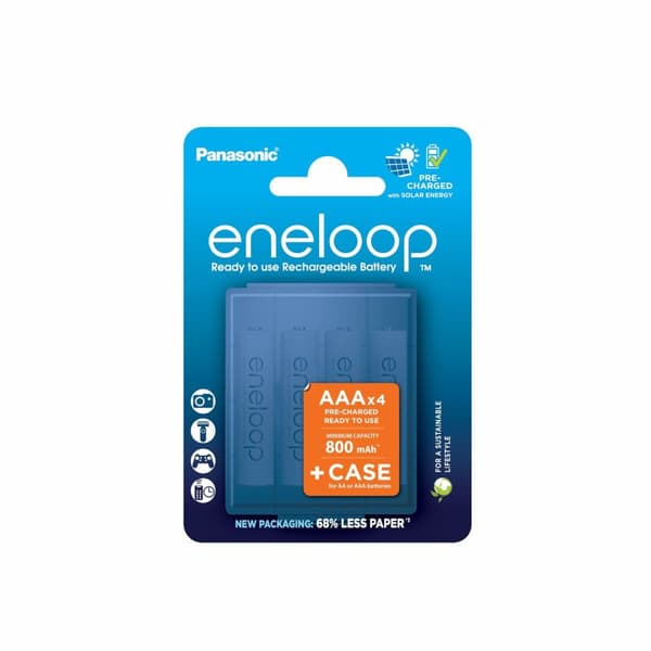 Genopladelige batterier Panasonic BK-4MCDE/4CP+CASE