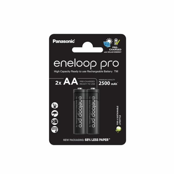 Ladattavat paristot Panasonic BK-3HCDE/2CP 2500 mAh 1,2 V