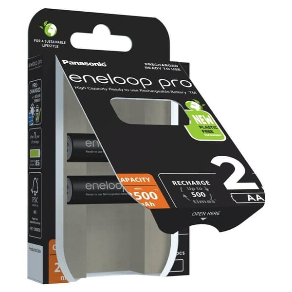 Ladattavat paristot Panasonic BK-3HCDE/2CP 2500 mAh 1,2 V