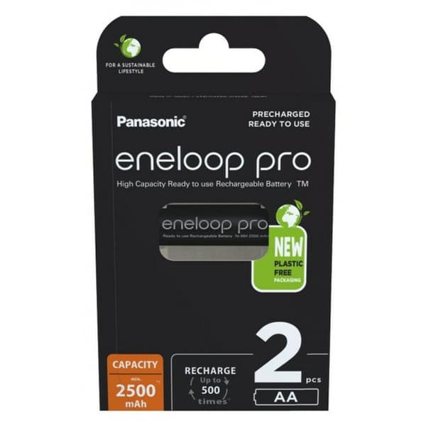 Ladattavat paristot Panasonic BK-3HCDE/2CP 2500 mAh 1,2 V