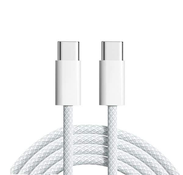 iPhone 15/16 PRO PLUS MAX Vävd Laddningskabel USB-C till USB-C Kabel  - 3m - 3 Meter Extra Lång 3 Meter