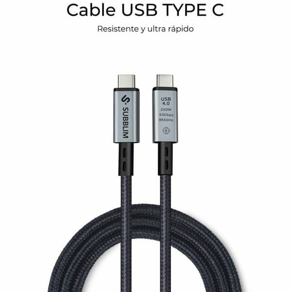 USB-C till USB-C Kabel Subblim SUBCAB-C24010 1,5 m Svart