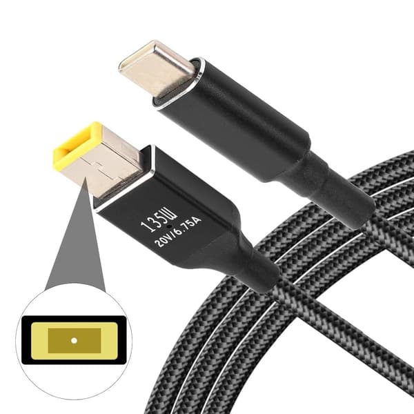 NÖRDIC USB-C till Lenovo Yellow Square kabel 135W 2m