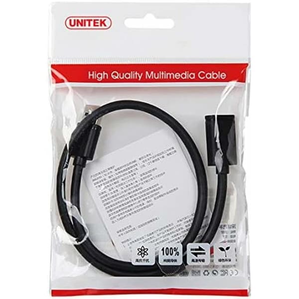 USB-kabel Unitek Y-C459GBK Hankontakt/Honkontakt Svart 2 m