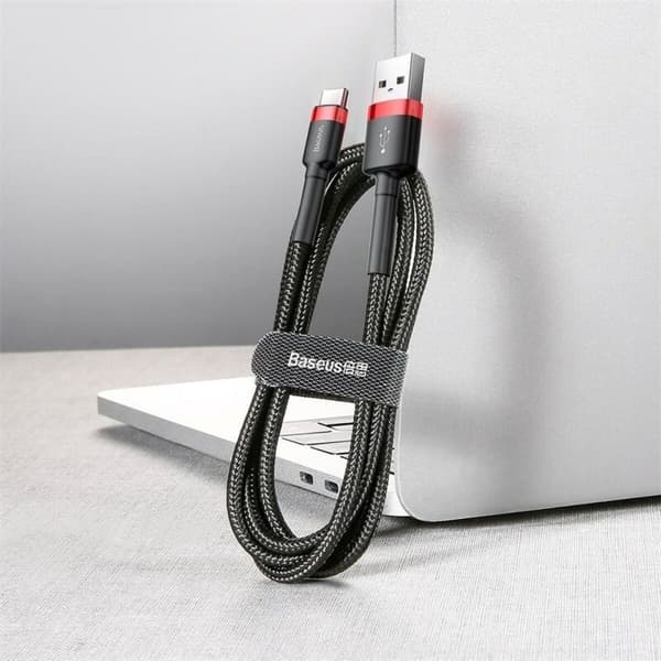 USB A til USB C-kabel Baseus Cafule Sort 2 m