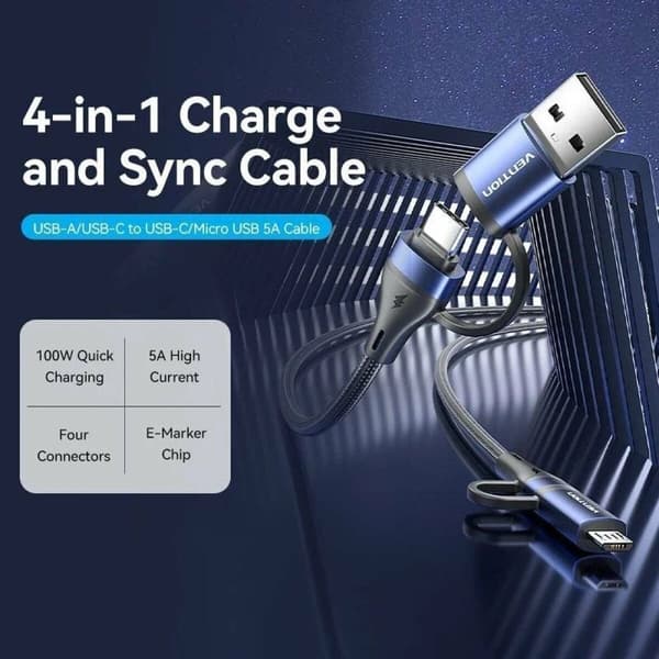 USB-C-kabel Vention CTLLF 1 m