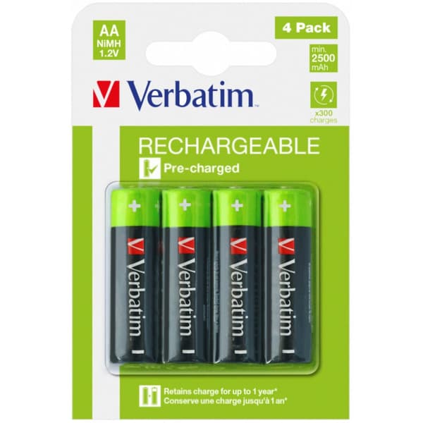 Genopladelige batterier Verbatim 49517 2500 mAh 1,2 V