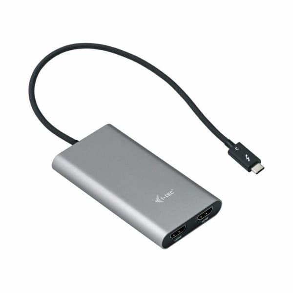 Adapter HDMI i-Tec TB3DUAL4KHDMI Thunderbolt 3 Grå, Turkos