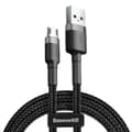Miniatyrbild 1 av 3: USB-kabel till mikro-USB Baseus CAMKLF-BG1 Vit Svart 1 m