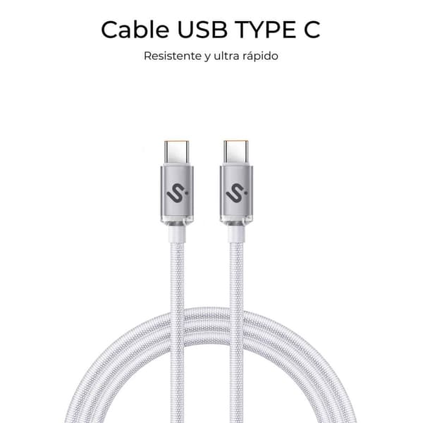 USB-C till USB-C Kabel Subblim OPTIMUS Vit 1 m