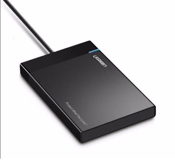 RACK extern Ugreen, "US221" pt HDD si SSD SATA 2.5" conectare USB 3.0 max 5 Gbps, ABS, gri "30847" (timbru verde 0.8 lei) - 6957303838479