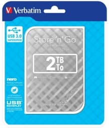 HDD. Externe Verbatim 2.5" USB3.0 GEN 2 2TB SILVER "53198" (timbru verde 0.8 lei)