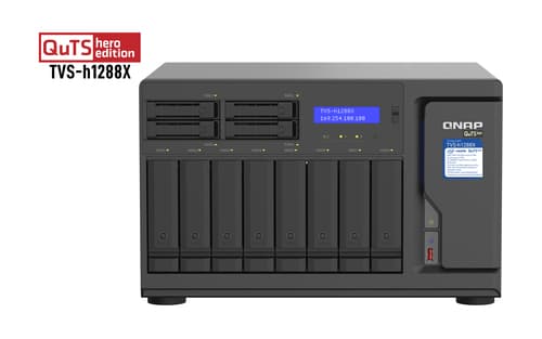 TVS-H1288X-W1250-16G 12 BAY/3.3 GHZ 6C 16GB DDR4 4 X 2.5GBE Svart