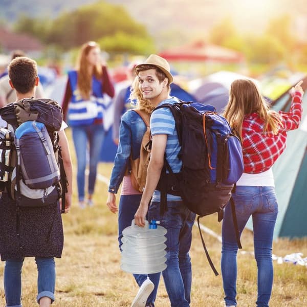 Relaxdays Jerrycan flexibel oval set om 4 för camping, festival, jerrkan, neutral smak, vattenkanna 15 L utan BPA