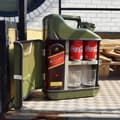 Miniatyrbild 4 av 4: Bar med drycker Jerrycan Mix - Bidon - Mobil Bar - Bar Möbel 10L - Grön - med Två Long Drink Glas - Mikamax