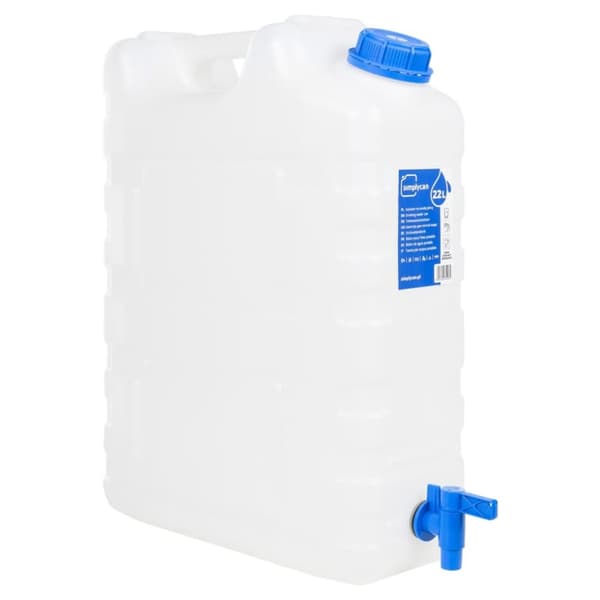 Vattenbehållare med kran transparent 20 L plast