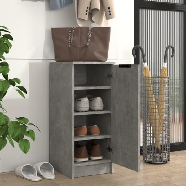 vidaXL Skoskap betonggrå 30x35x70 cm konstruert tre