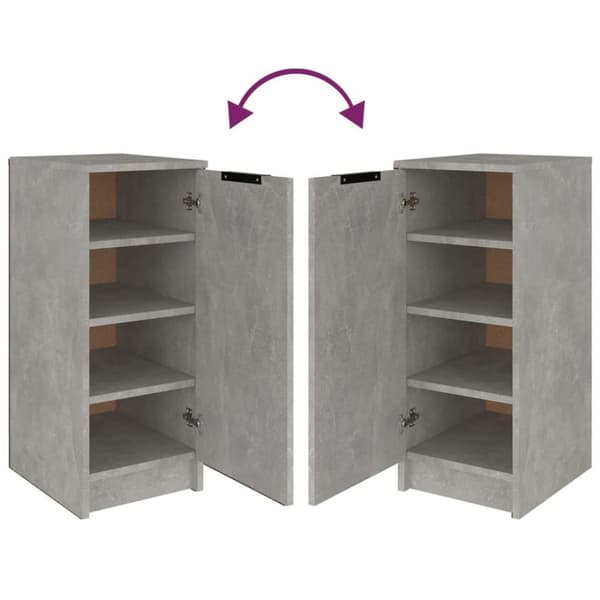 vidaXL Skoskap betonggrå 30x35x70 cm konstruert tre