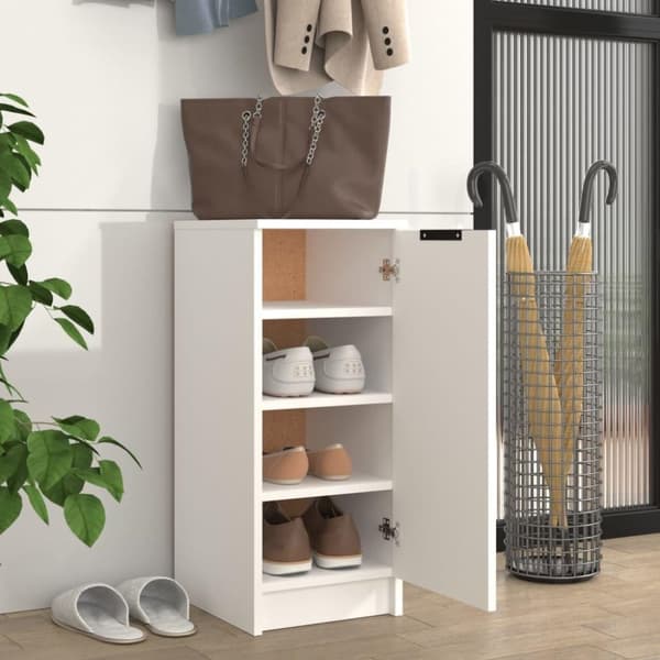 vidaXL Skoskap hvit 30x35x70 cm konstruert tre