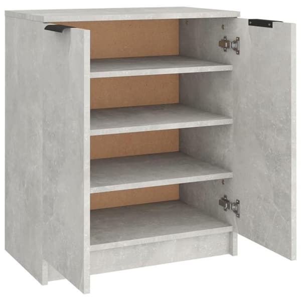 vidaXL Skoskap betonggrå 59x35x70 cm konstruert tre