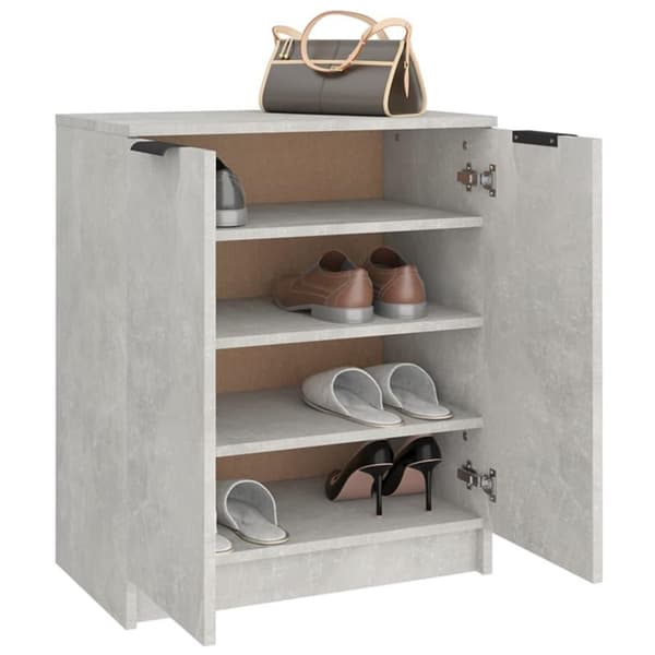 vidaXL Skoskap betonggrå 59x35x70 cm konstruert tre
