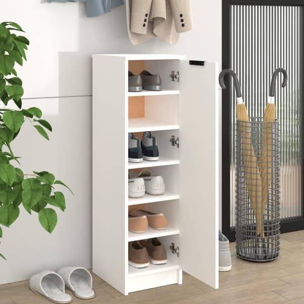 vidaXL Skoskåp vit 30x35x100 cm konstruerat trä