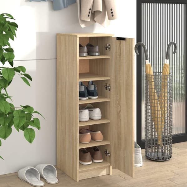 vidaXL Skoskap sonoma eik 30x35x100 cm konstruert tre