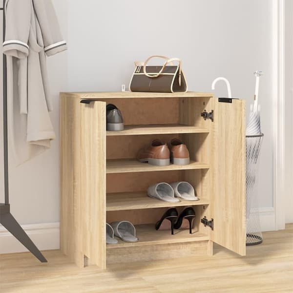 vidaXL Skoskåp sonoma-ek 59x35x70 cm konstruerat trä