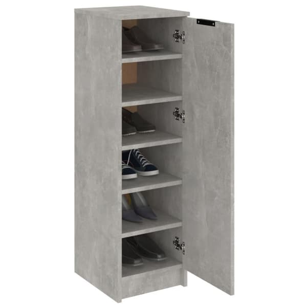 vidaXL Skoskap betonggrå 30x35x100 cm konstruert tre