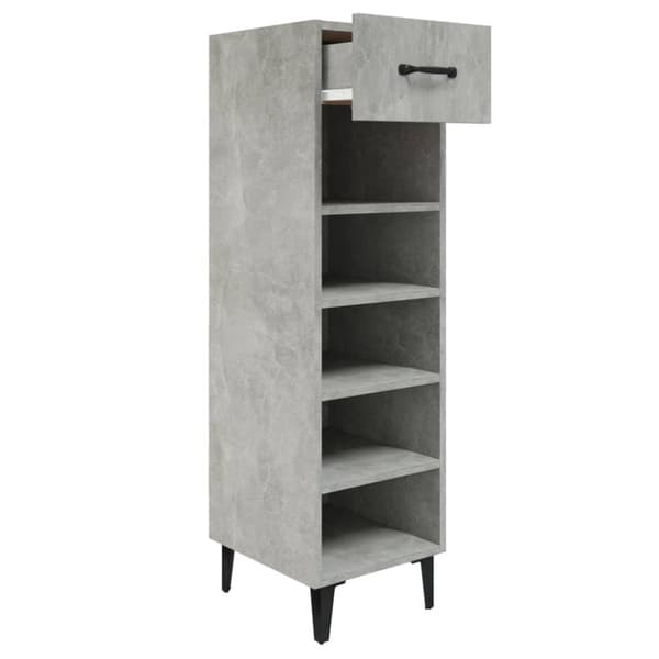vidaXL Skoskap betonggrå 30x35x105 cm konstruert tre