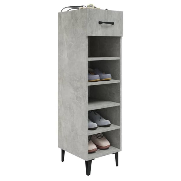 vidaXL Skoskap betonggrå 30x35x105 cm konstruert tre