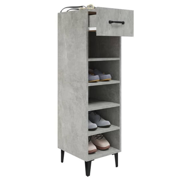 vidaXL Skoskap betonggrå 30x35x105 cm konstruert tre