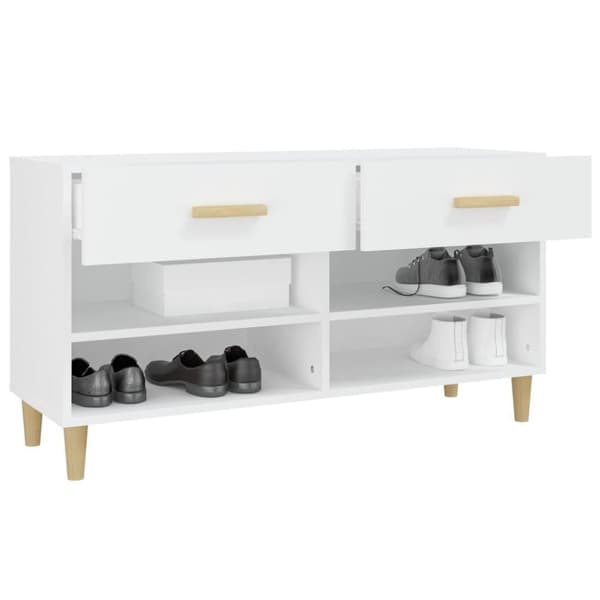 vidaXL Skoskap hvit 102x35x55 cm konstruert tre