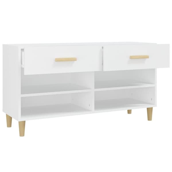 vidaXL Skoskap hvit 102x35x55 cm konstruert tre